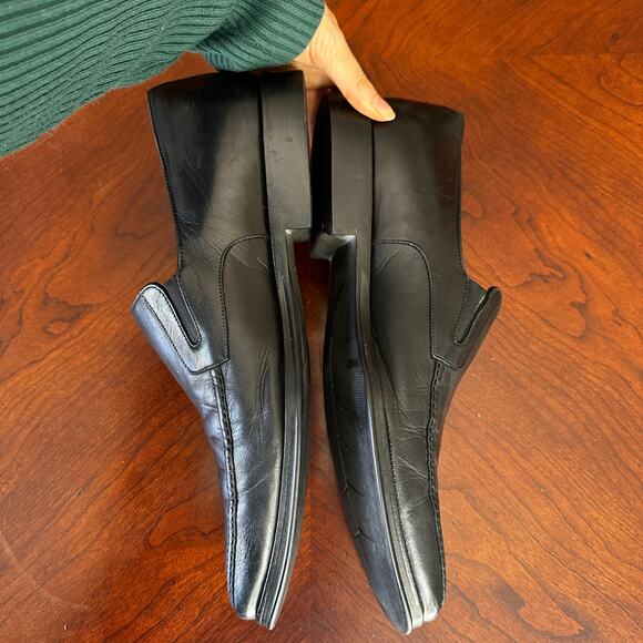 Bruno Magli Black Leather Loafers Mens 10.5 Made in Italy main image 8